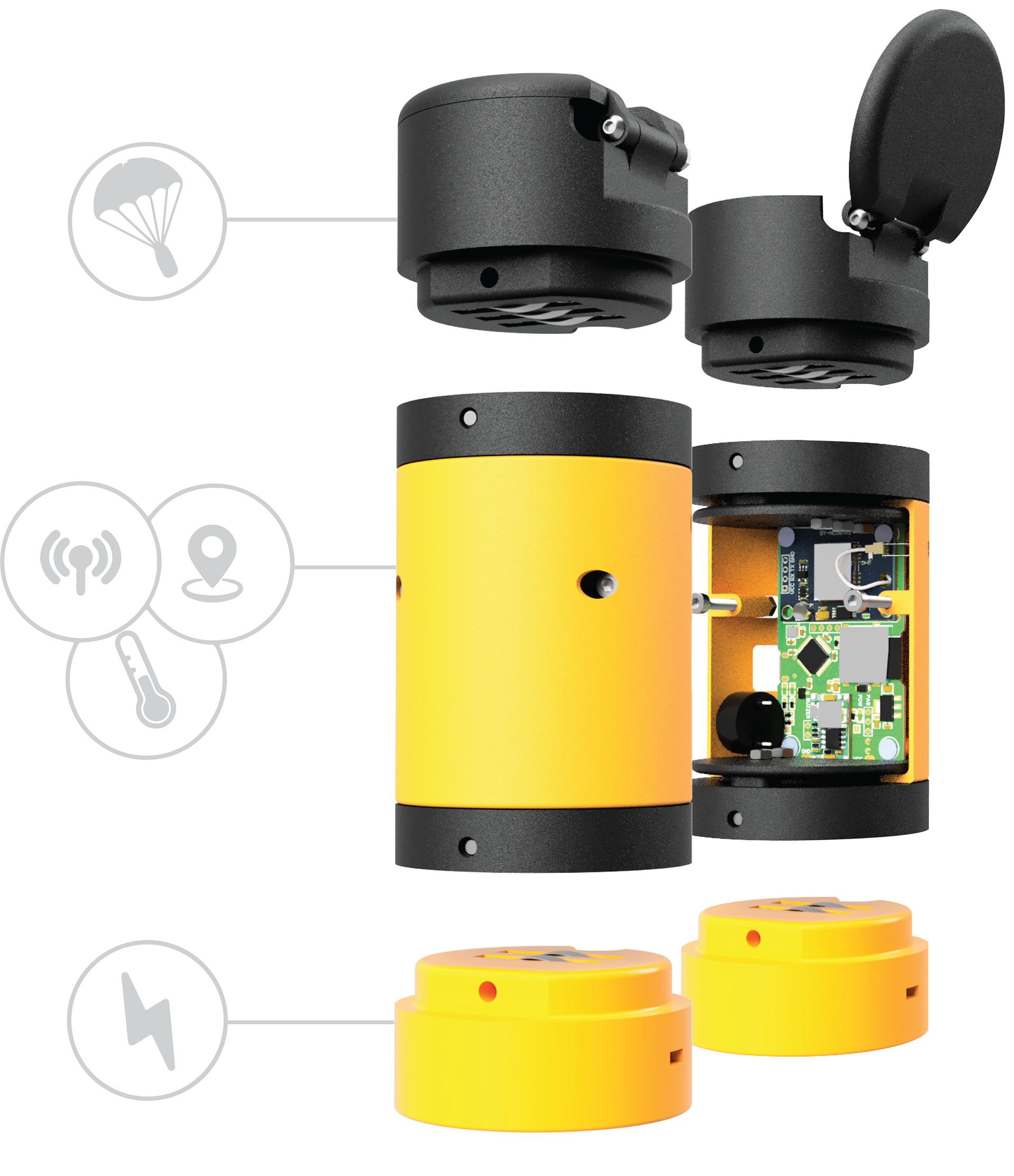 CanSat exploded view